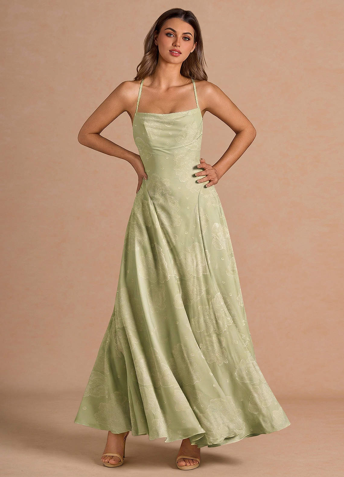 silk midi cocktail dress Lucinda Halter Satin Midi Dress • Shop American Threads Boutique main image 1
