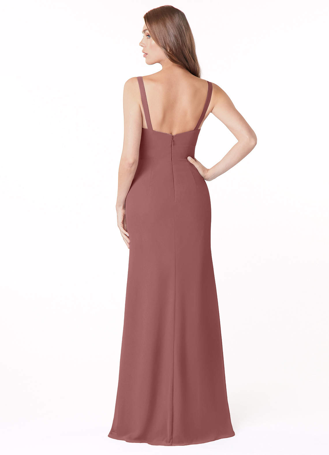 Azazie Salma Ready to Ship Desert Rose Chiffon Bridesmaid Dresses | Azazie