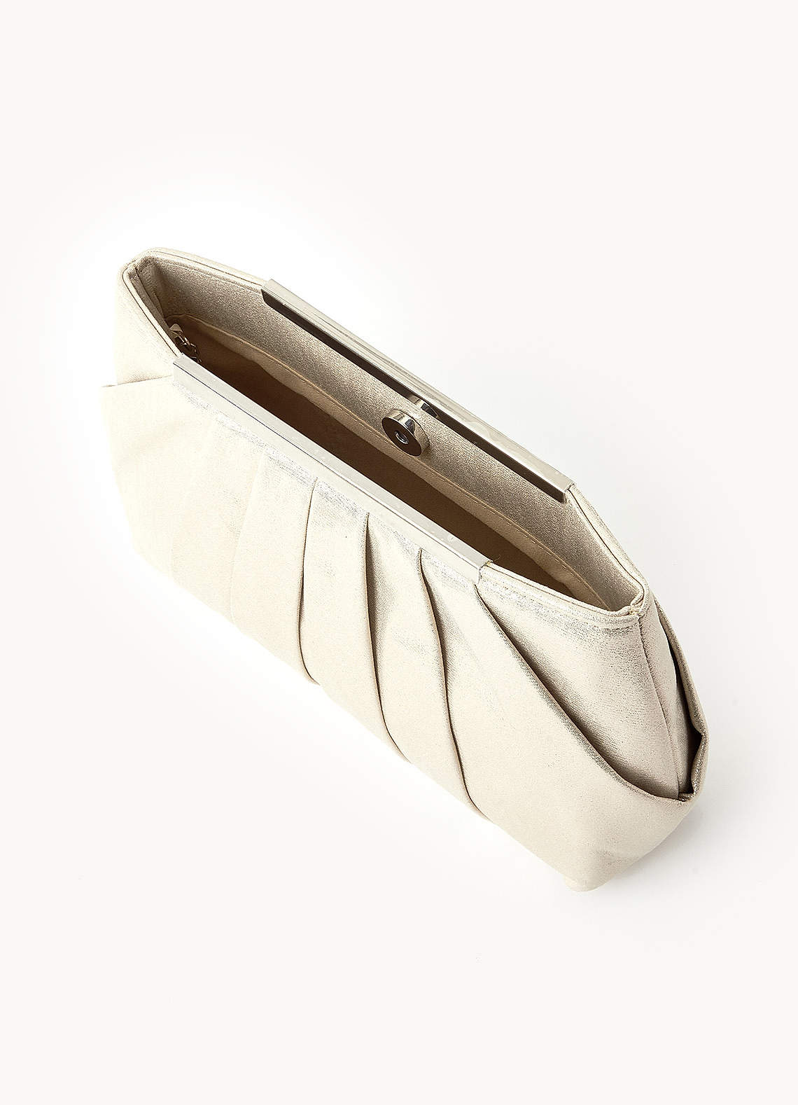 front Metallic Pleated Clutch