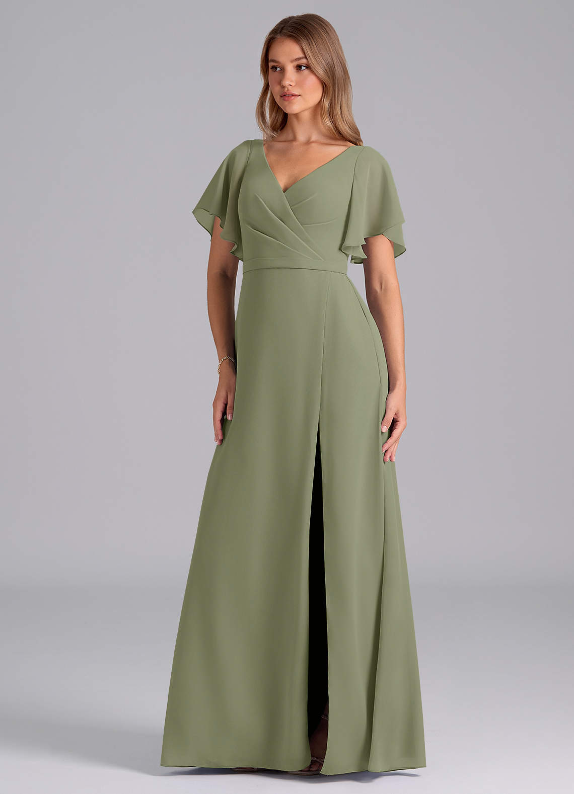 Azazie Ambrosia Pistachio Chiffon Bridesmaid Dresses | Azazie