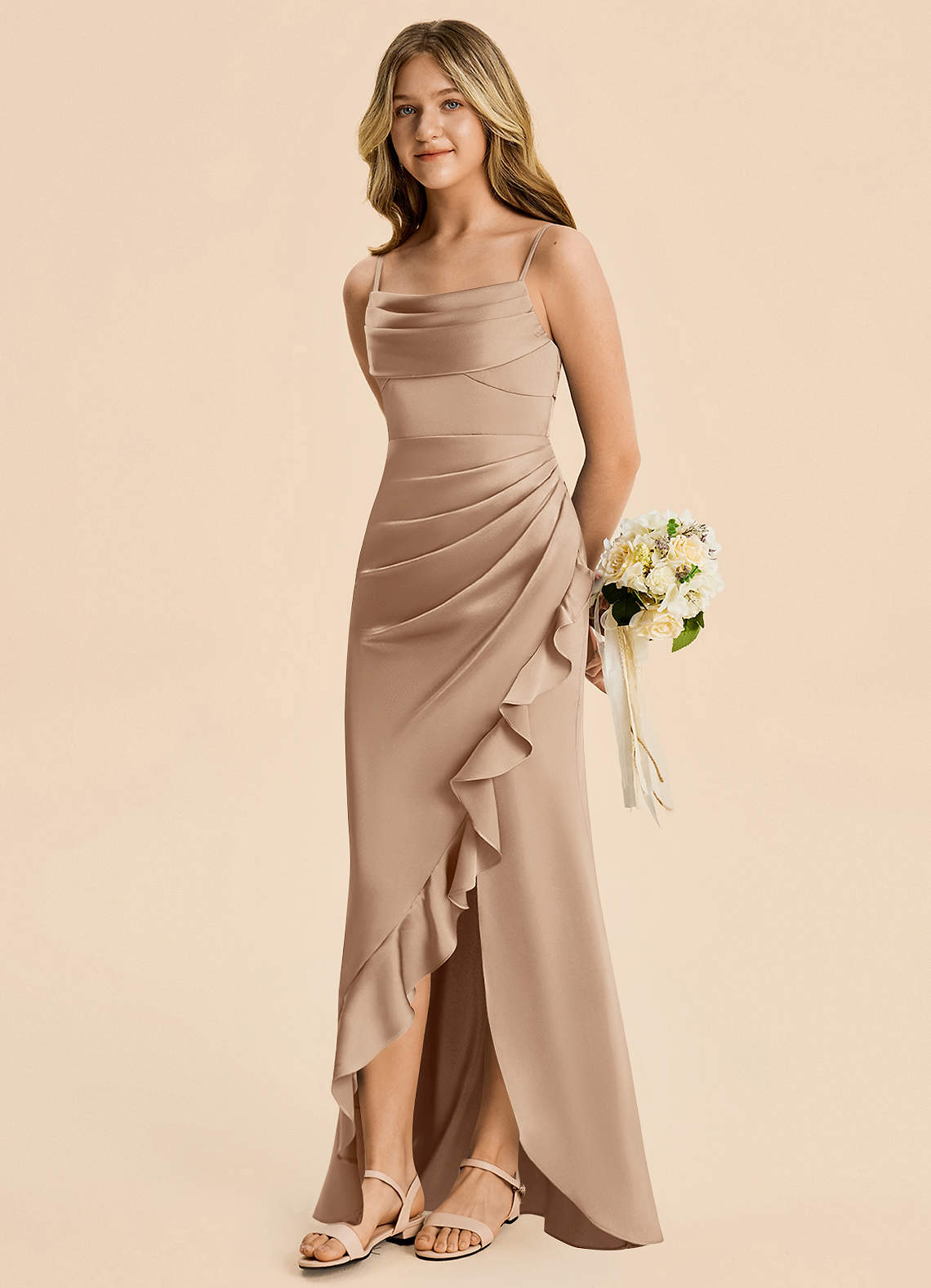 tiered bridesmaid dresses KissProm Light Blue Straps with Bows Mermaid Satin Long Dress, Pink / 0 LowStock:42188707004467 Sky Blue Short Sun Dresses Cute Color:Green Flower