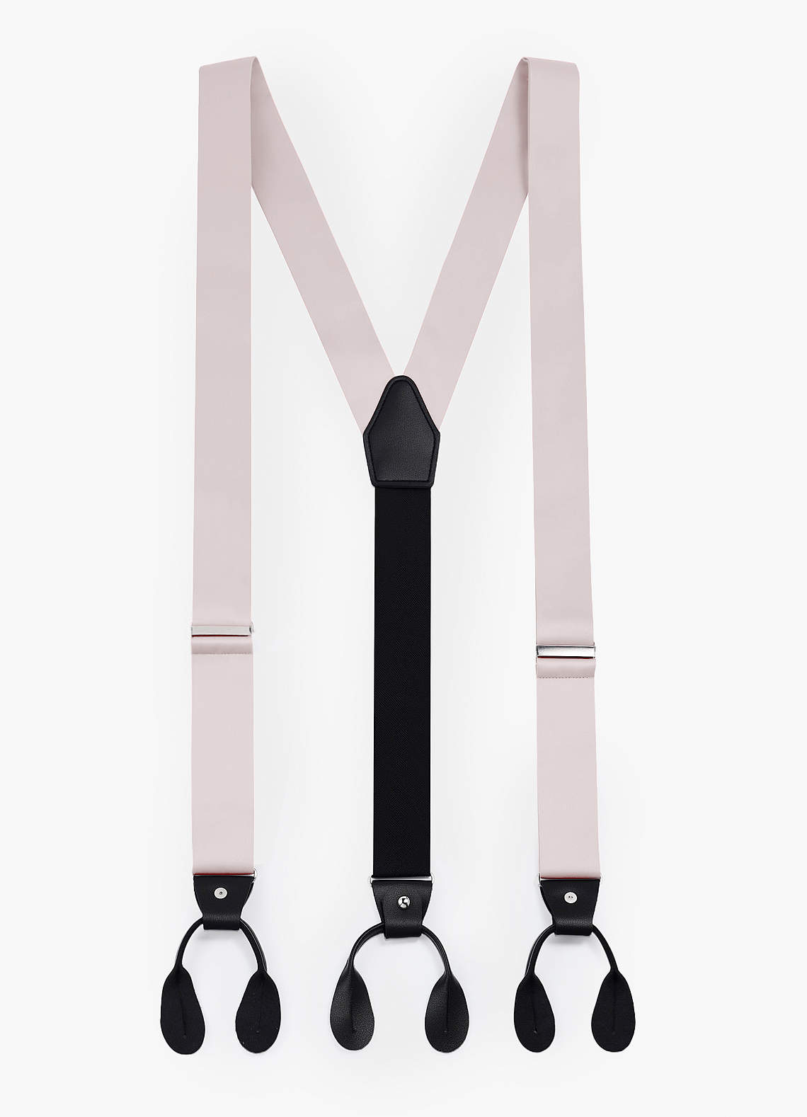 front Smoking-Hosenträger aus mattem Satin mit Knopfleiste