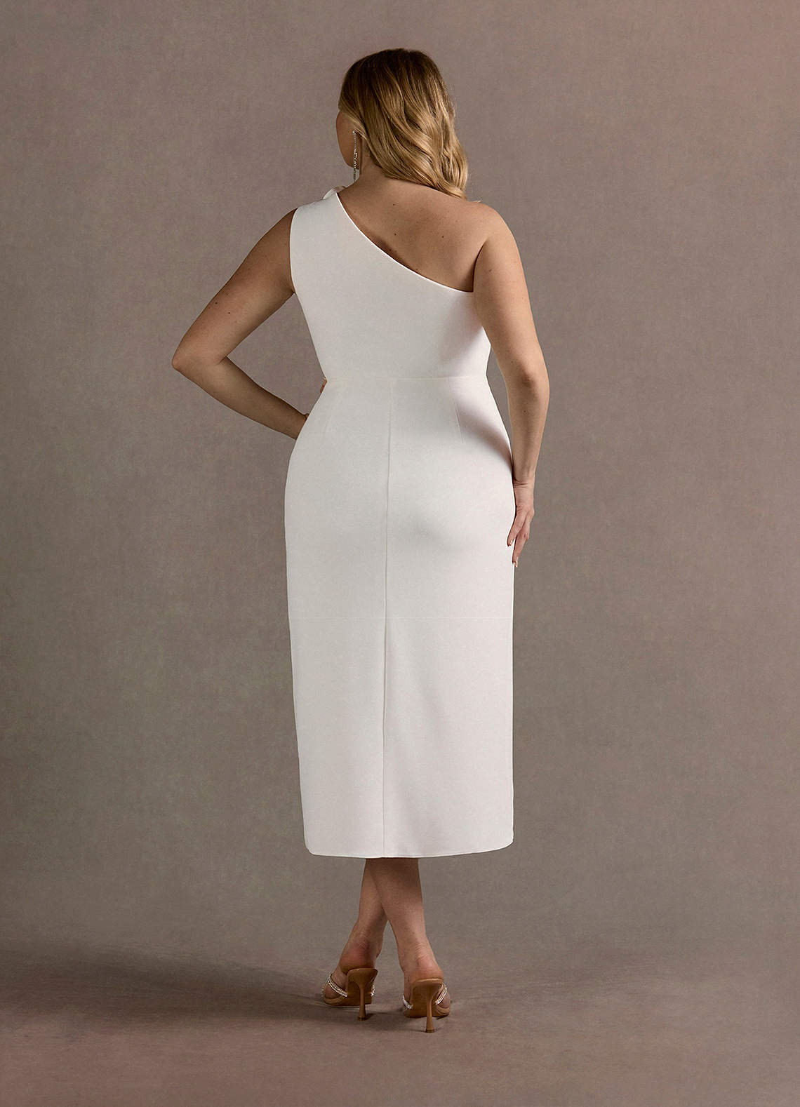 Wavlynn White Cotton Midi Dress With Ruffles And Chic Asymmetric Silhouette For Autumn main image 0