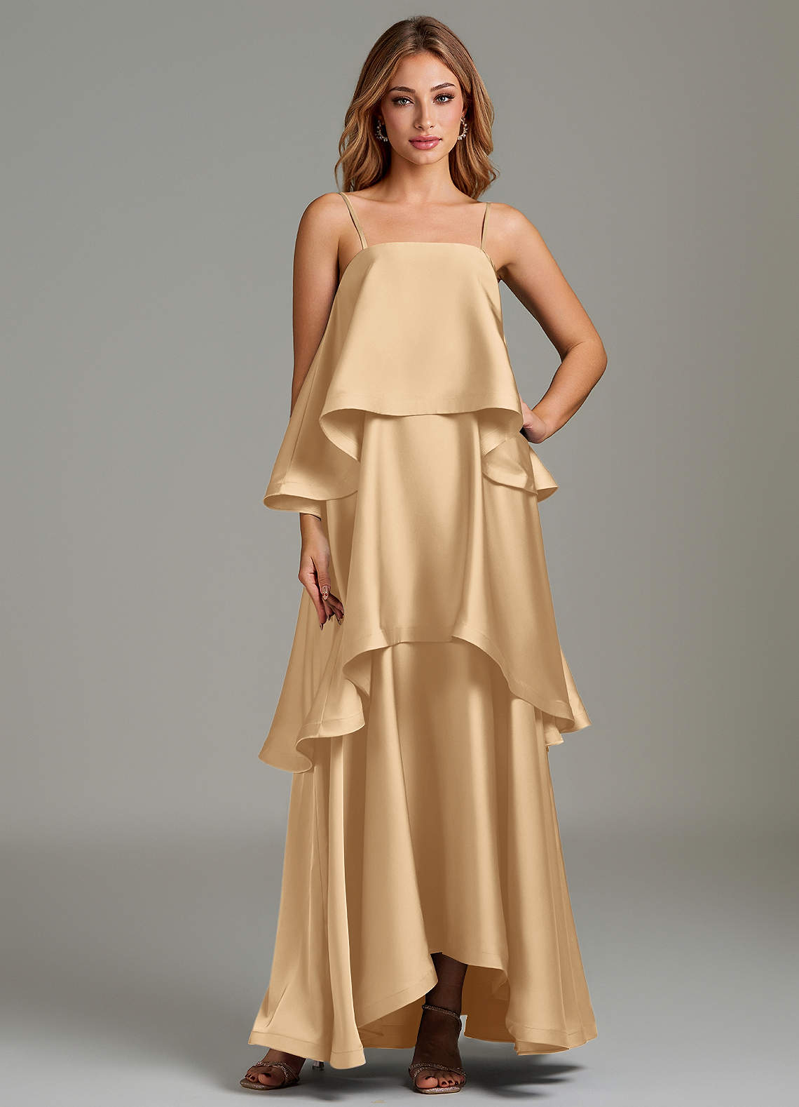 bridesmaid dresses azalea Azazie PrettyLittleThing Women's Plus Satin YGroup_S12586 The model is 58 Size:US10/AU14