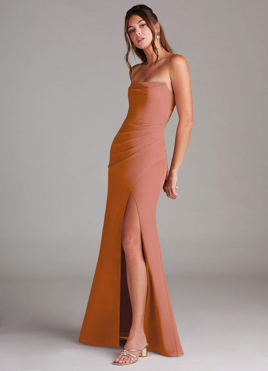 Azazie Leonis Bridesmaid Dresses MAI TAI Sheath Strapless Chiffon Convertible Dress image2