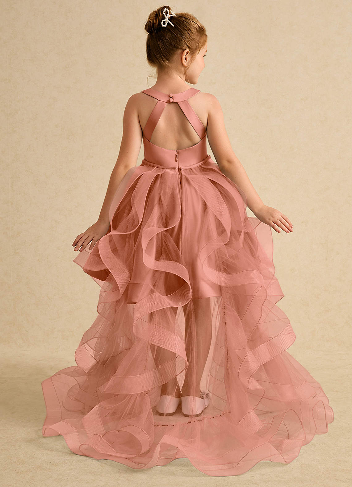 Azazie Julietta vestidos de niña de las flores Vestido de Mai Tai de Tul de Princesa con Convertible image1