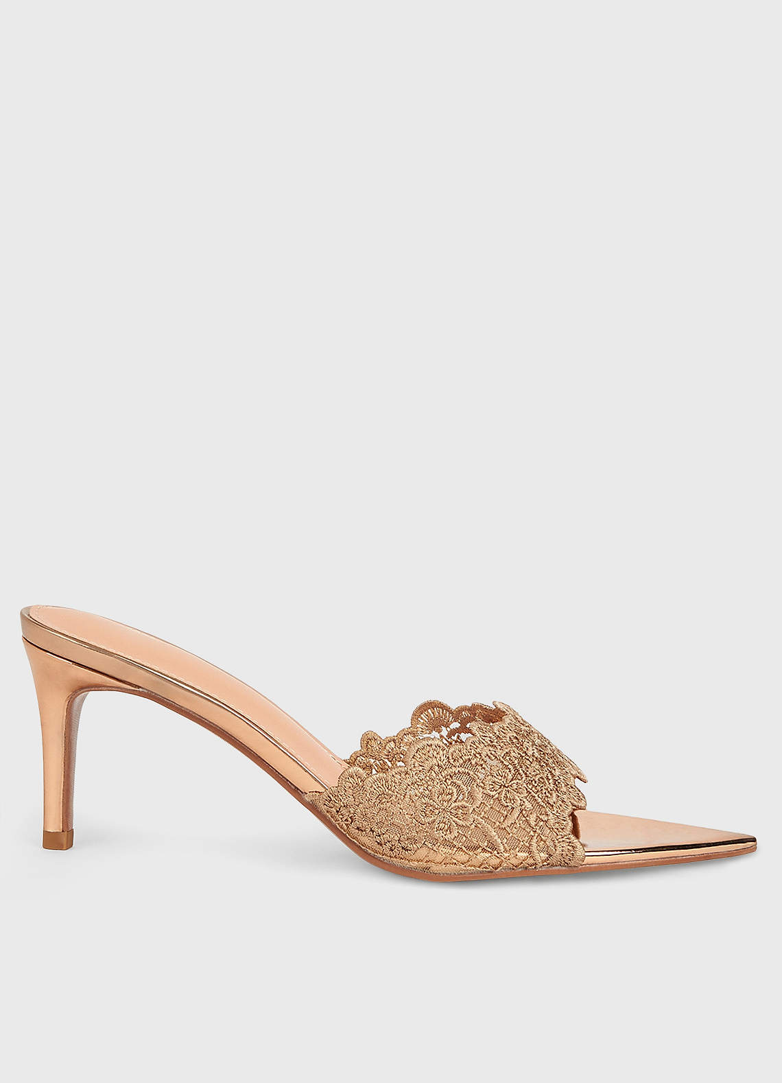 front Lace Pointed Toe Mules