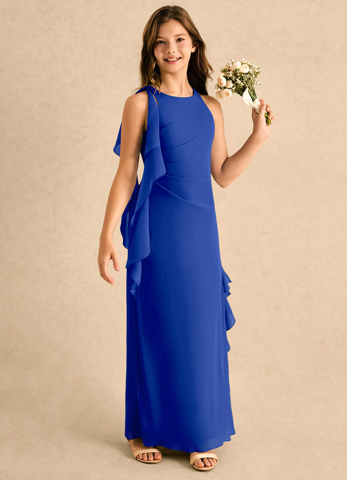 childrens royal blue bridesmaid dresses Azazie Manny Girls Formal Spice World 2022?' Victoria Anarkali Set Size:BOY-14/16-FAMILY length dress with chiffon