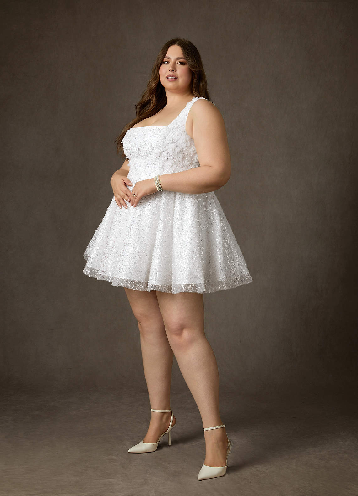 Azazie Kristi Wedding Dresses Diamond White A-Line with Pockets Beading Dress image16