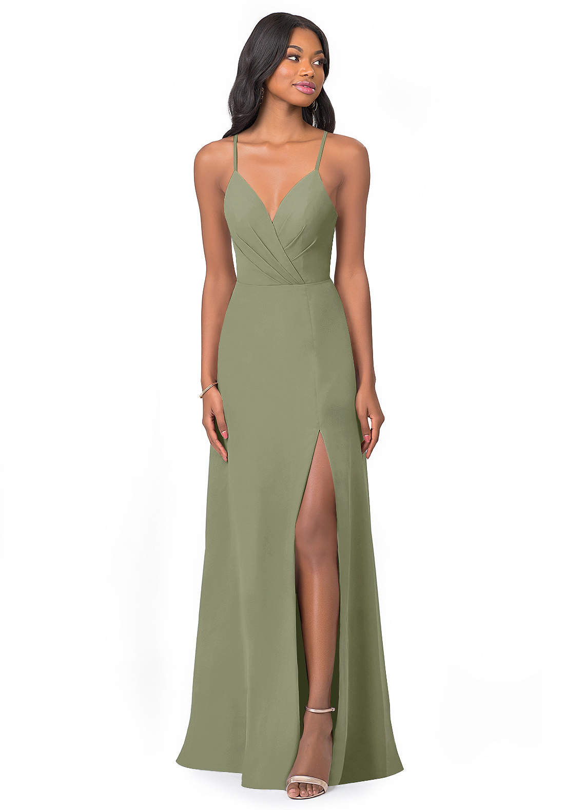 Azazie Everleigh Bridesmaid Dresses Pistachio A-Line Sweetheart Pleated Chiffon Dress image1