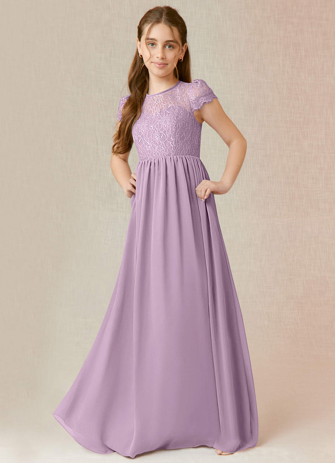 Azazie Delevingne Junior Bridesmaid Dress in Wisteria | Azazie