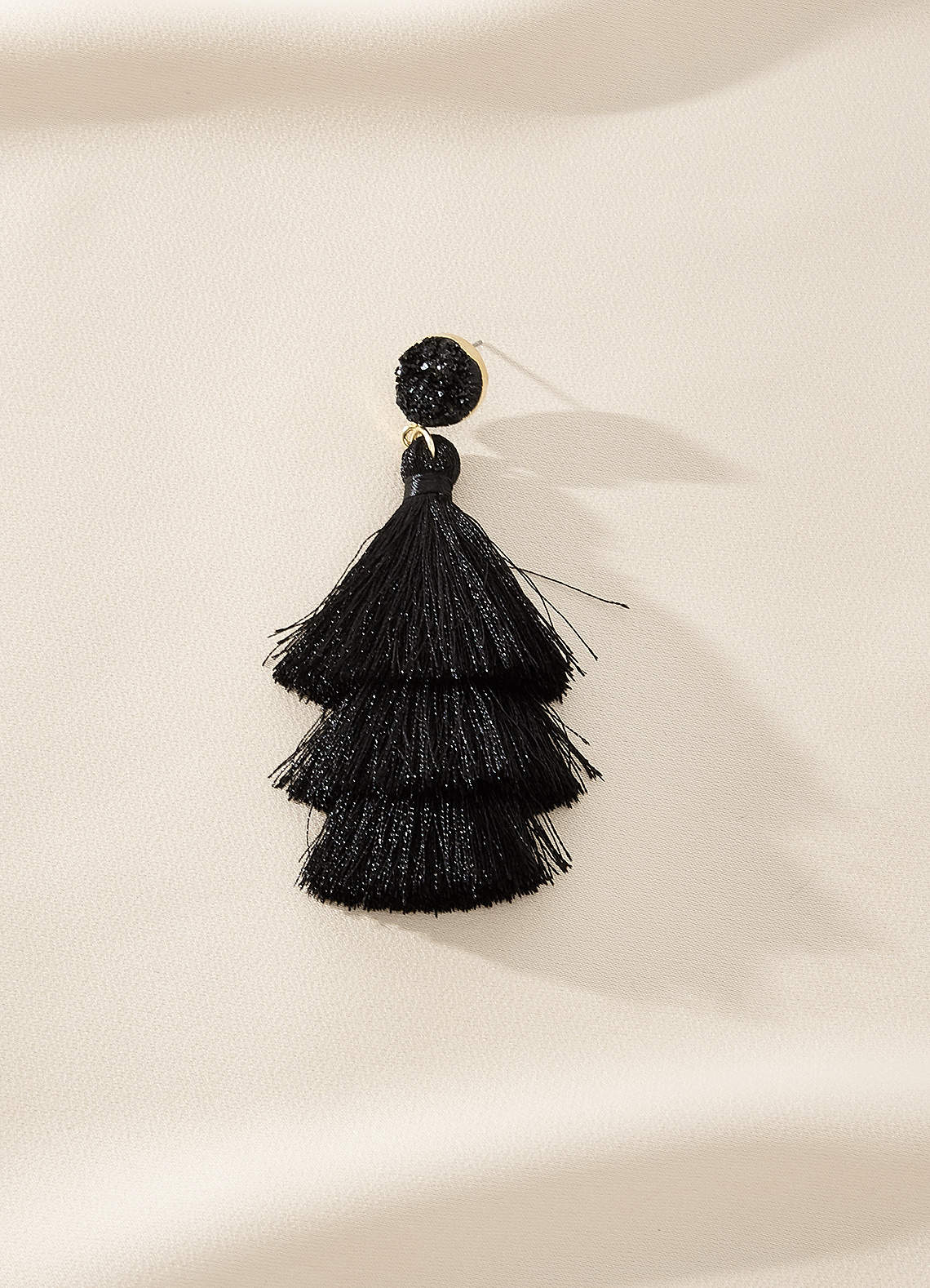 front Layered Fringe Drop Earrings