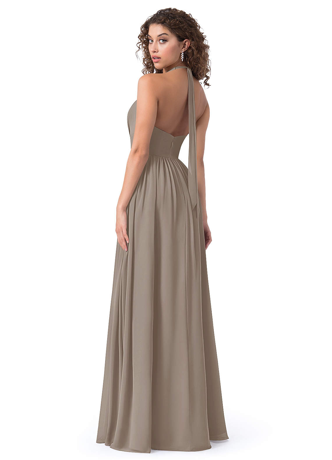 Azazie taupe 2024 bridesmaid dress