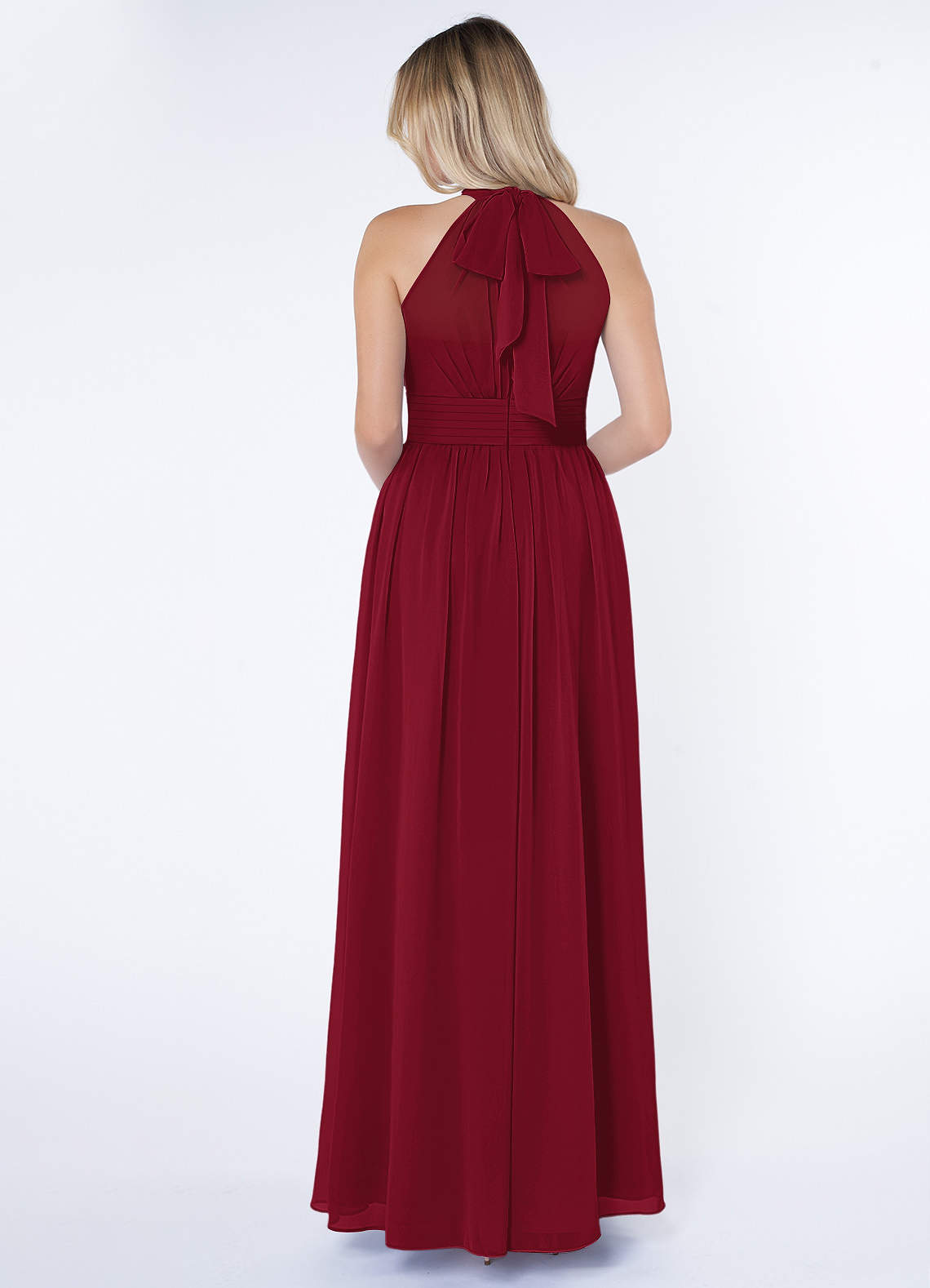 Azazie Iman Bridesmaid Dresses Burgundy A-Line A-Line Ruched Chiffon Dress image1