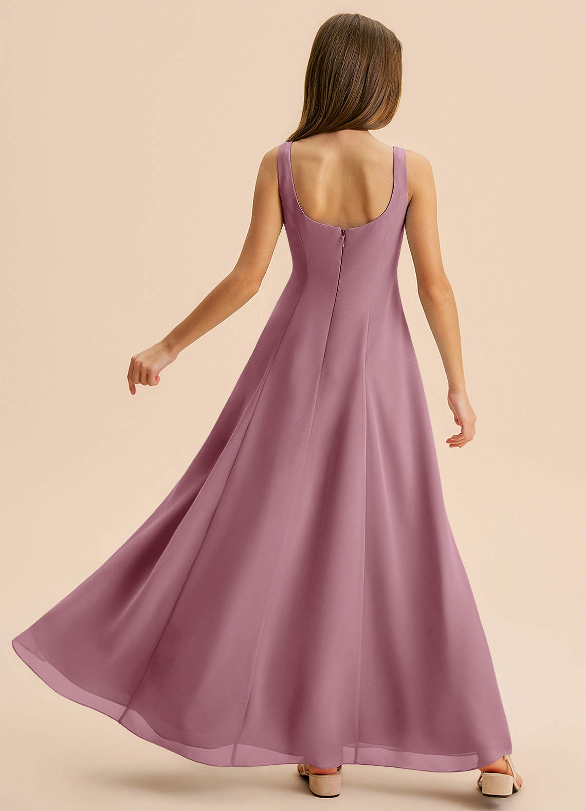Azazie Lambie Junior Bridesmaid Dress in Vintage Mauve | Azazie