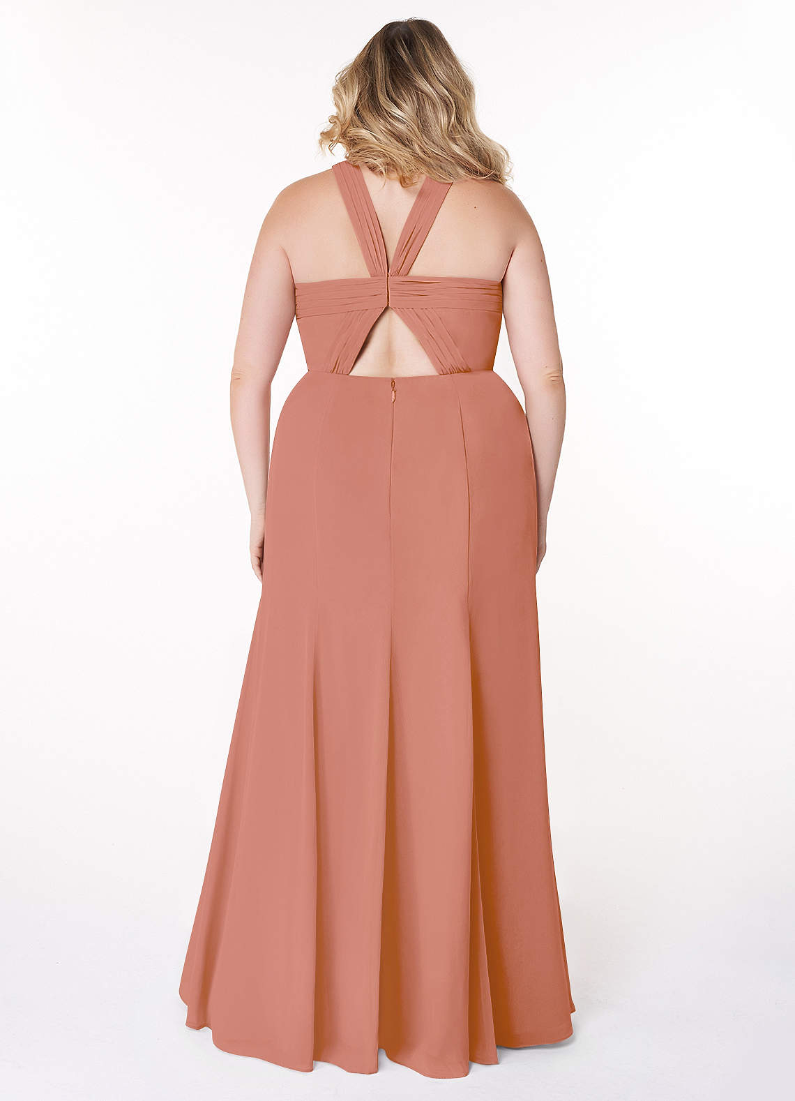 Azazie Rue Bridesmaid Dresses A-Line Halter Chiffon Floor-Length Dress image1