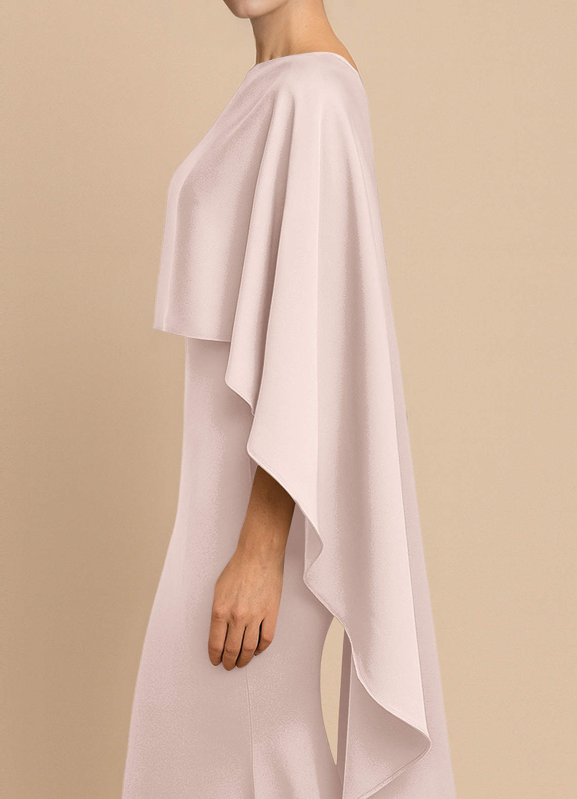 front Azazie Matching Color Stretch Satin Multiway Cape