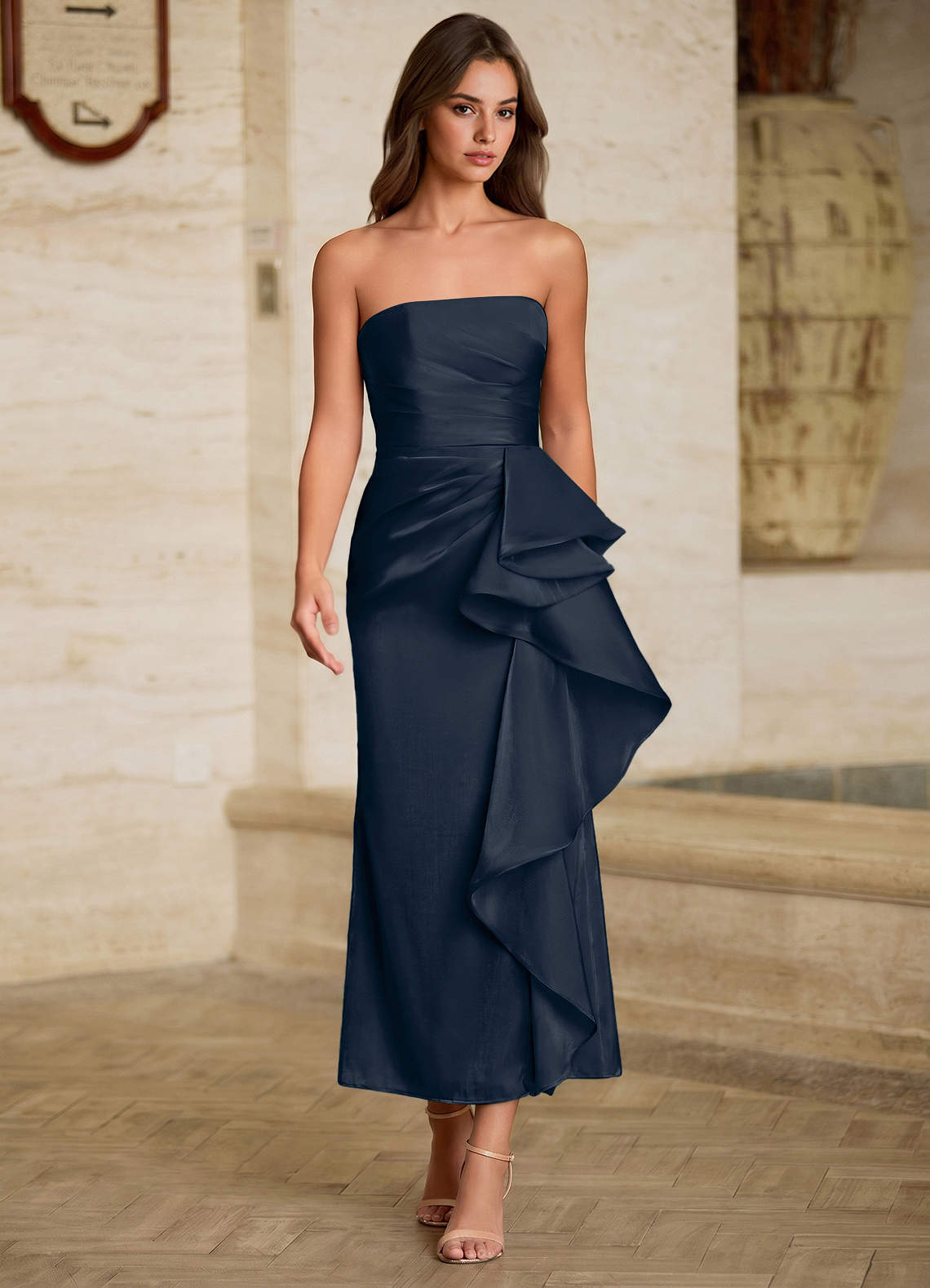 navy blue silk chiffon dress vintage 1920s dress | Navy Blue Silk Chiffon Antique Dress