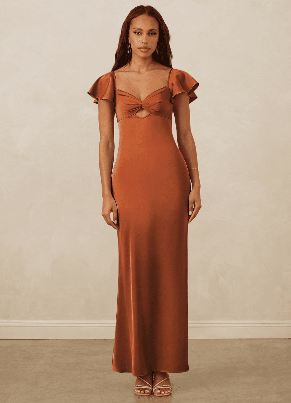 Christian Siriano Bridal for Azazie 1005 Bridesmaid Dresses Cinnamon Sheath Sweetheart Neckline Stretch Satin Dress image1