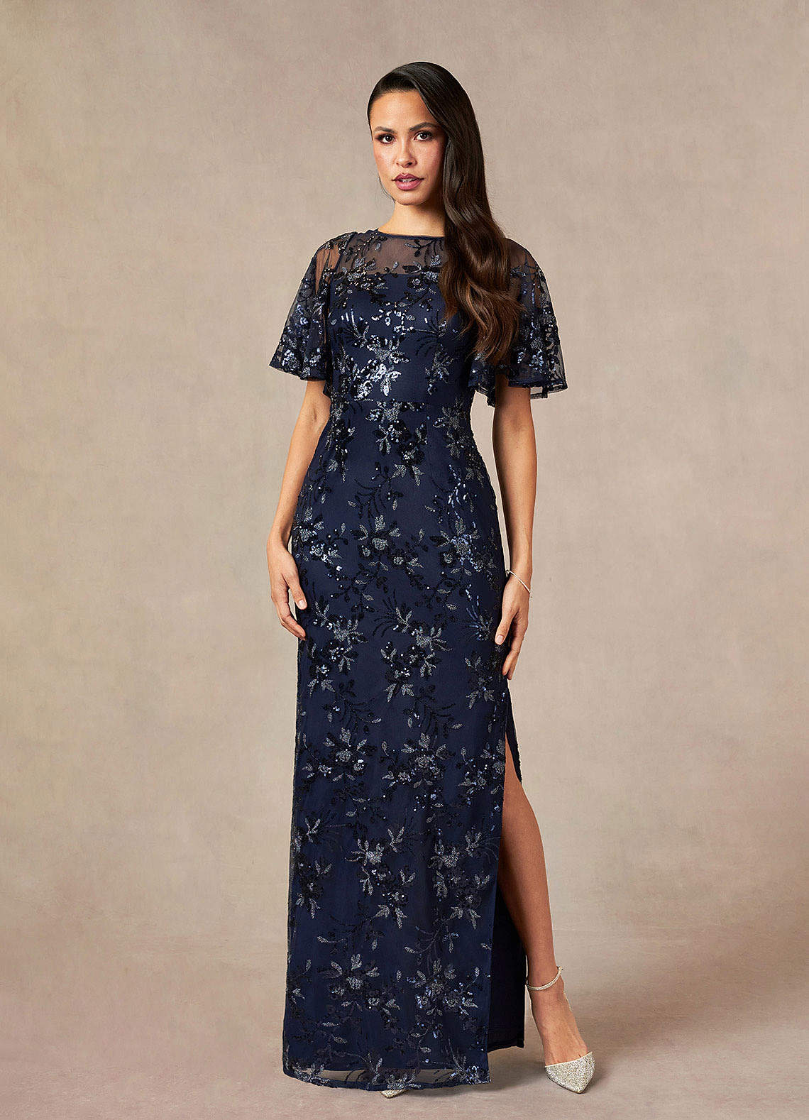 Upstudio Dothan Dark Navy Sheath Sequins Dress Azazie