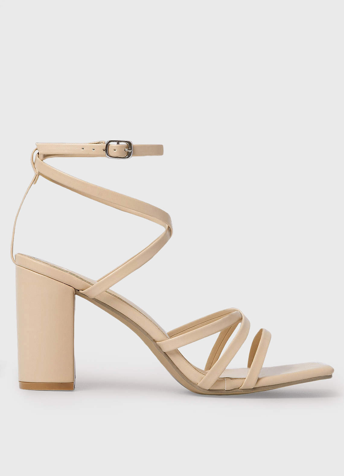 front Cross Strappy Ankle Strap Heels