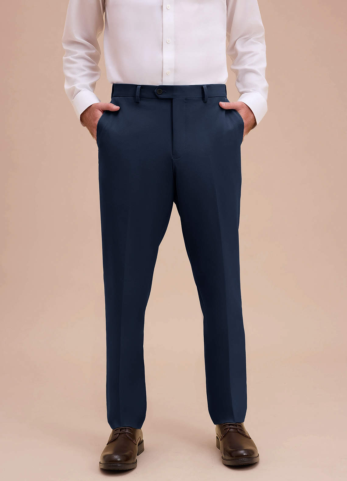 front Ethan Dark Navy Refined Weave Dress Pants