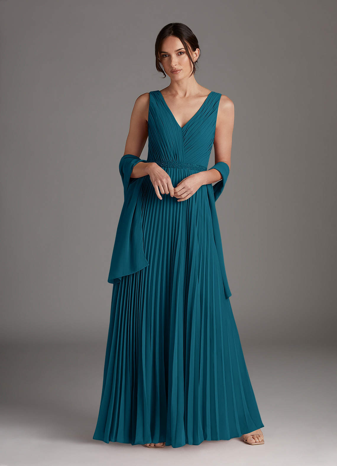 Azazie Kris Mother of the Bride Dresses Ink Blue A-Line Sequins Chiffon Dress image1