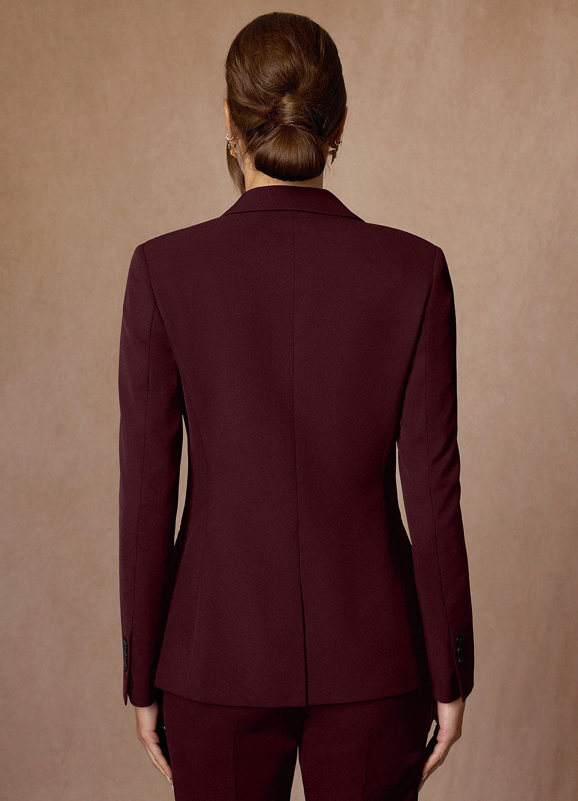 front Kennedy Cabernet Structured Stretch Pants Suit
