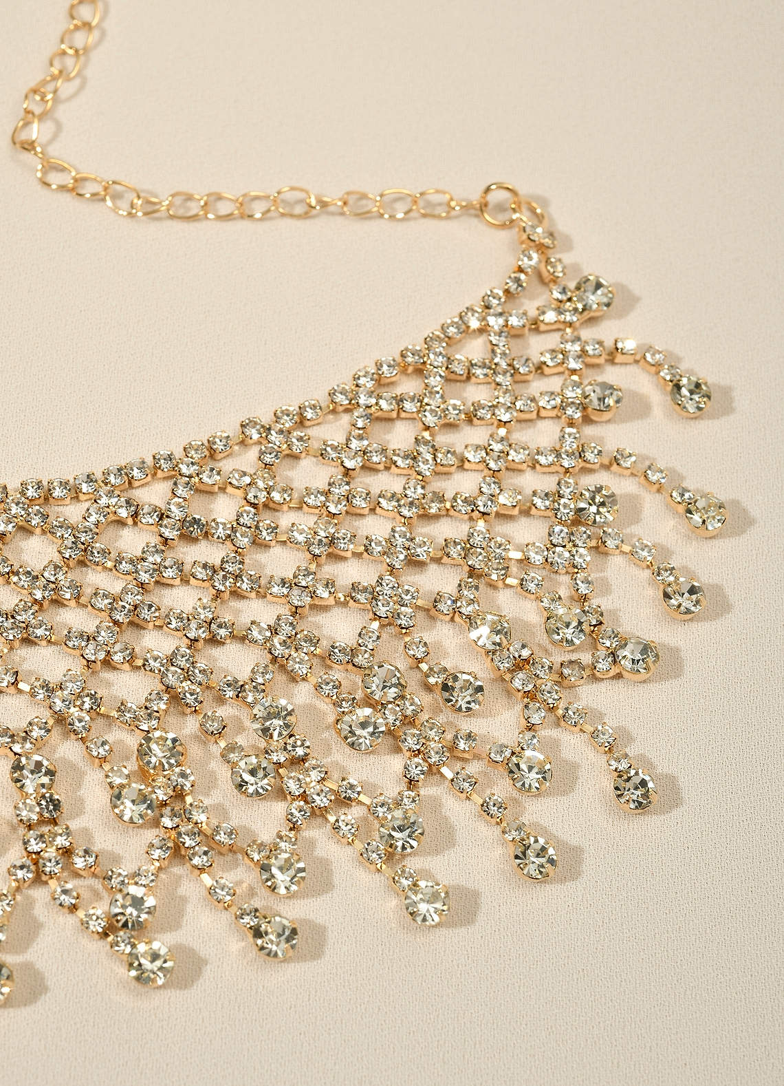 front Rhinestone Statement Collar Necklace