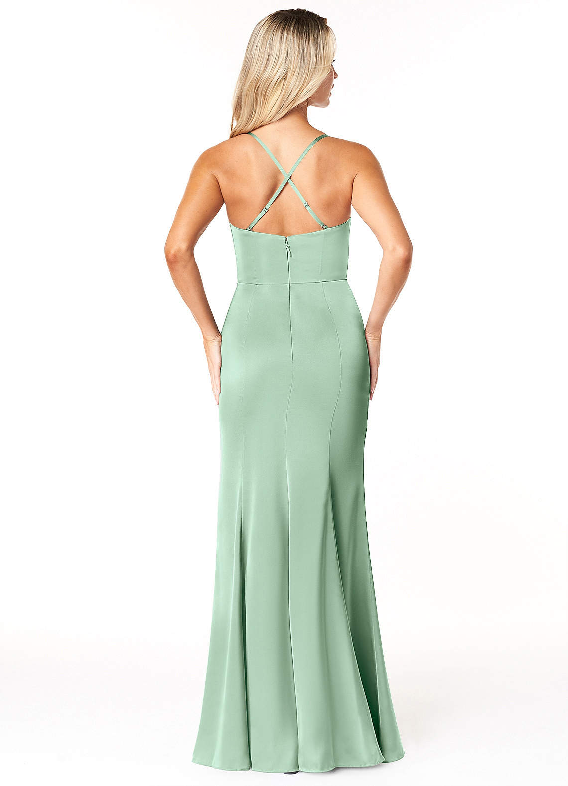 slim fit dress slacks Gorgeous Spaghetti-Straps Sage Green Prom Dress Mermaid Split Long