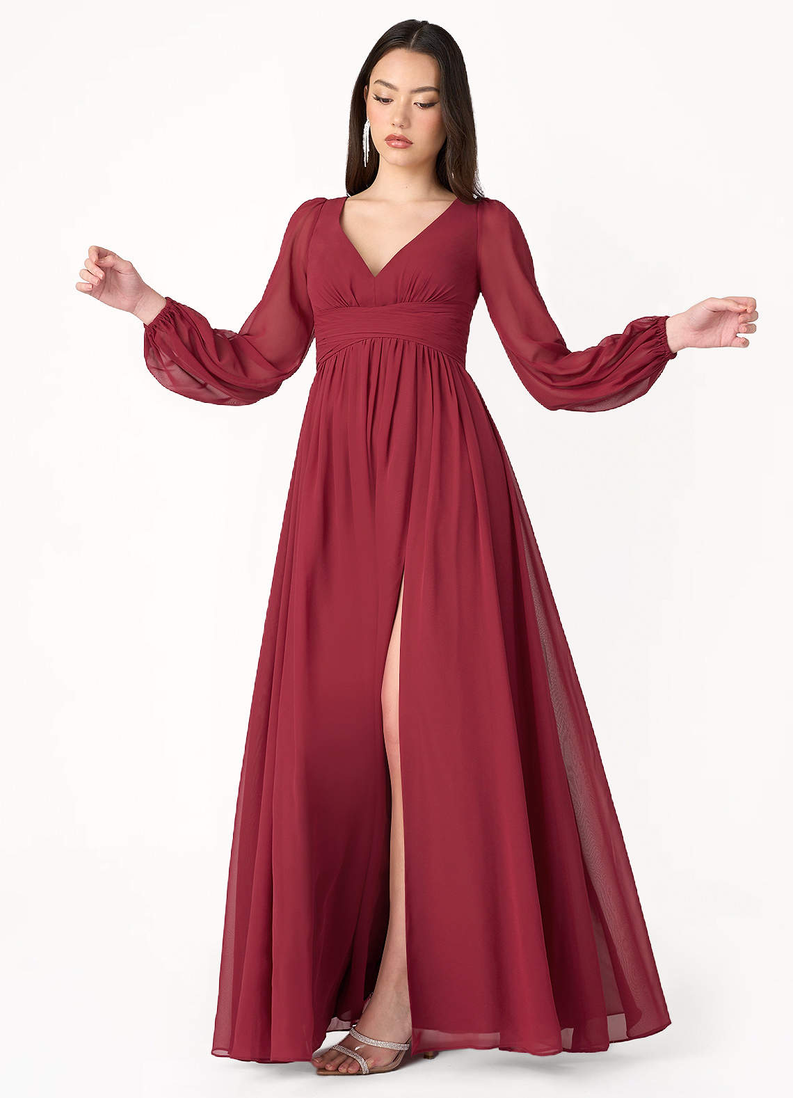Kelly Ruby Red Long Sleeve Maxi Dress Atelier Dresses | Azazie