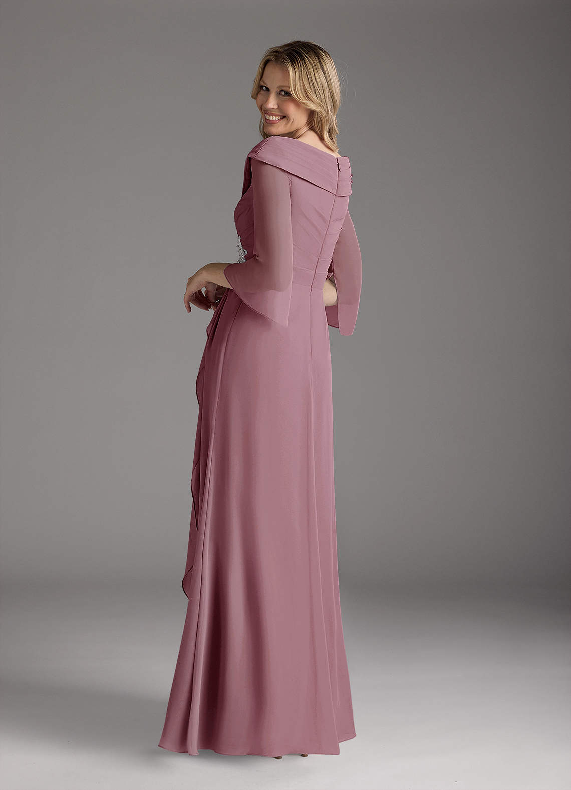 chiffon dress evening vintage Vintage & Classic Ivory Square Neck Chiffon Evening Dress Prom Dress US16 / Custom Color