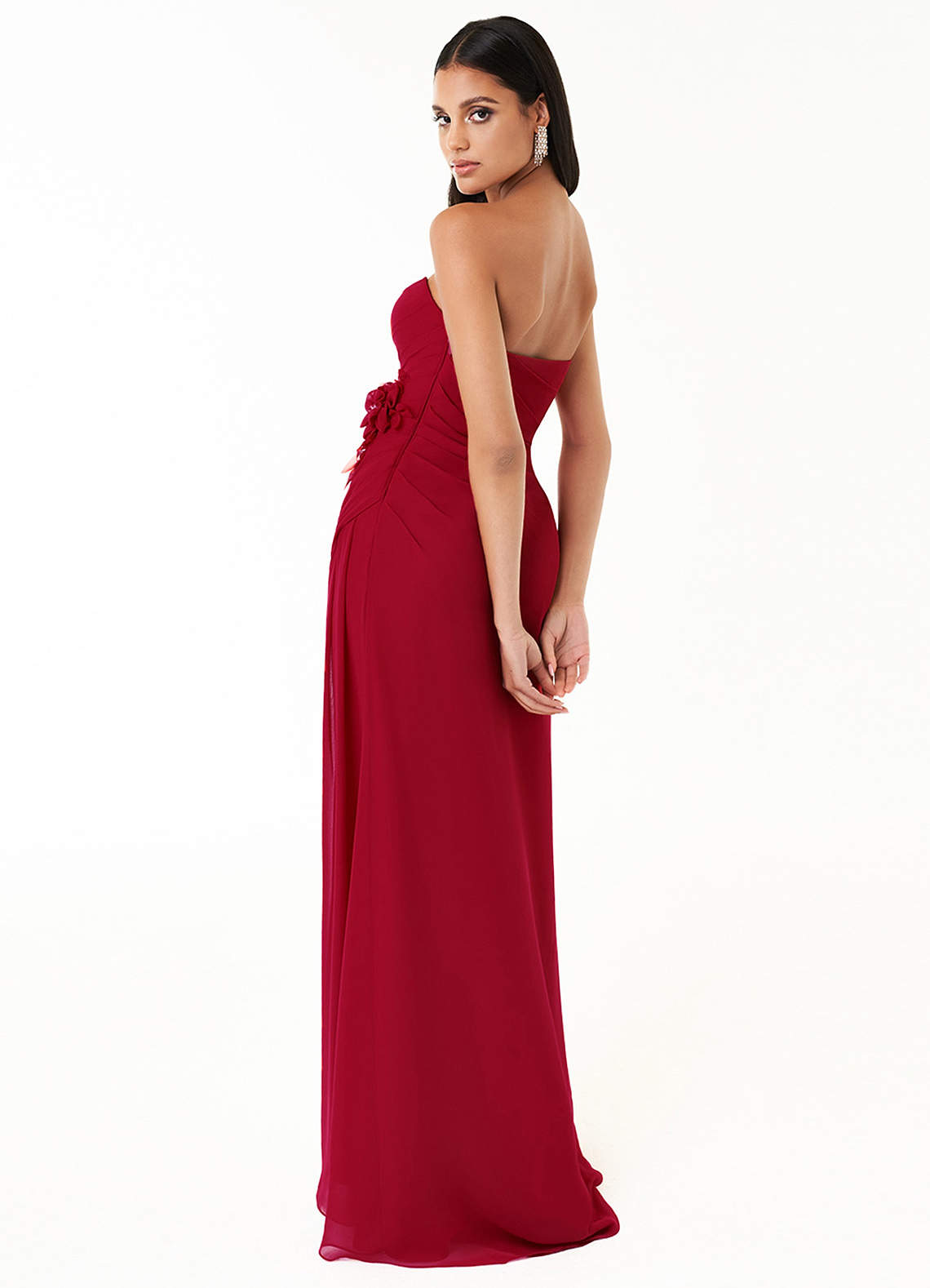 Gyselle Cherry Red Pleated Gown | Azazie Gyselle Cherry Red Pleated Gown | Azazie
