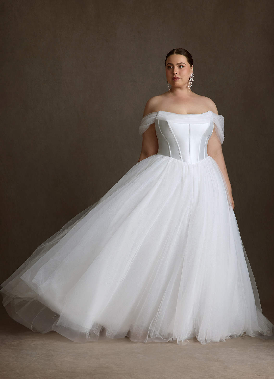 Azazie Adalyn Wedding Dresses Diamond White Ball-Gown Tulle Dress image16