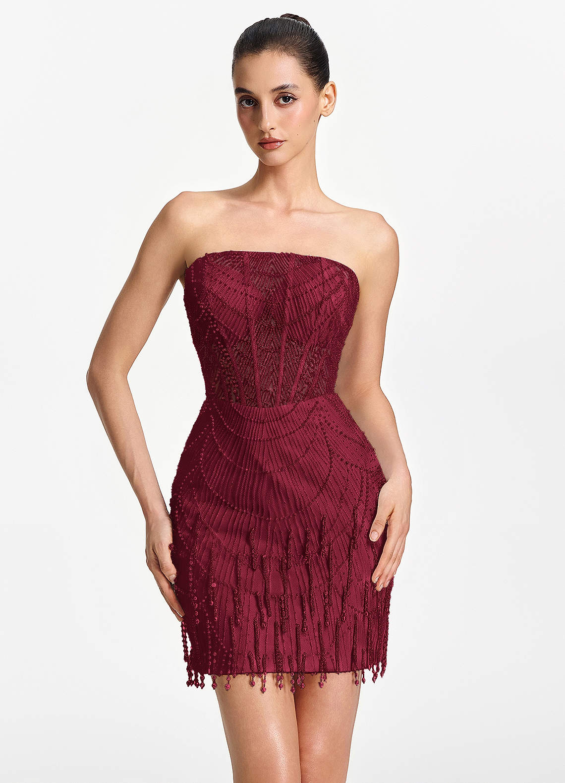 summer wedding guest dress with sleeves Ever-Pretty Sequin Leaf Midi Semi Formal for Cruise & Evening Party Events Color:Paisley Purple 3/4 sleeves TC_DressSizeChart Flower Lace Cap Sleeve
