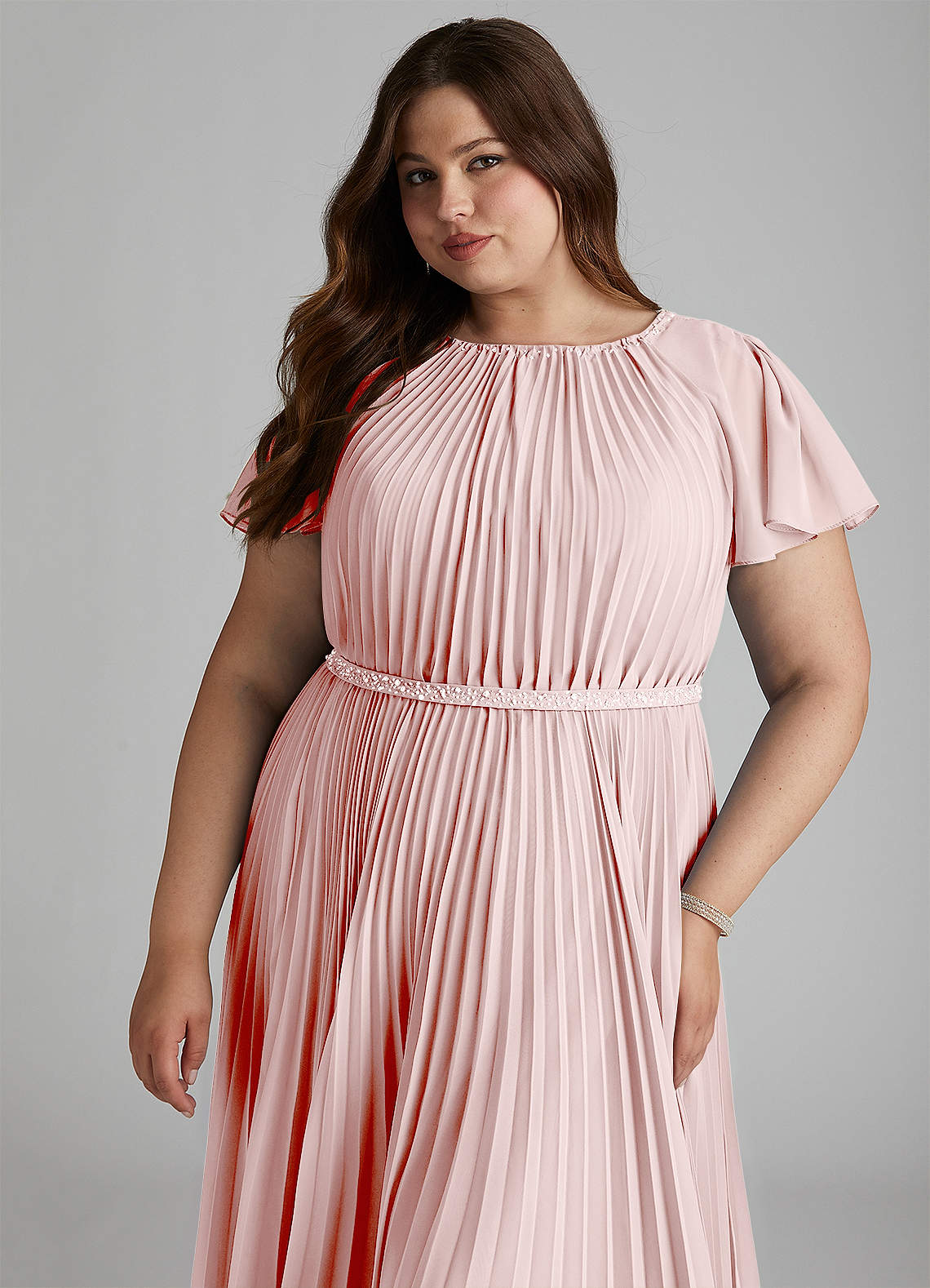 Azazie Kara Modest Bridesmaid Dresses A-Line Pleated Chiffon Floor-Length Dress image14