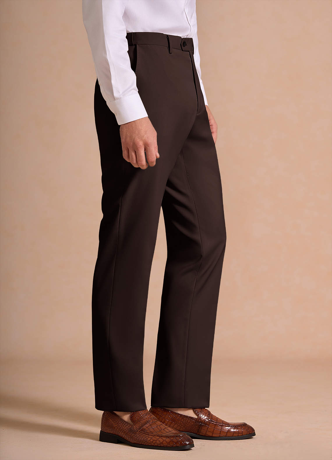 front James Ganache Structured Stretch Dress Pants