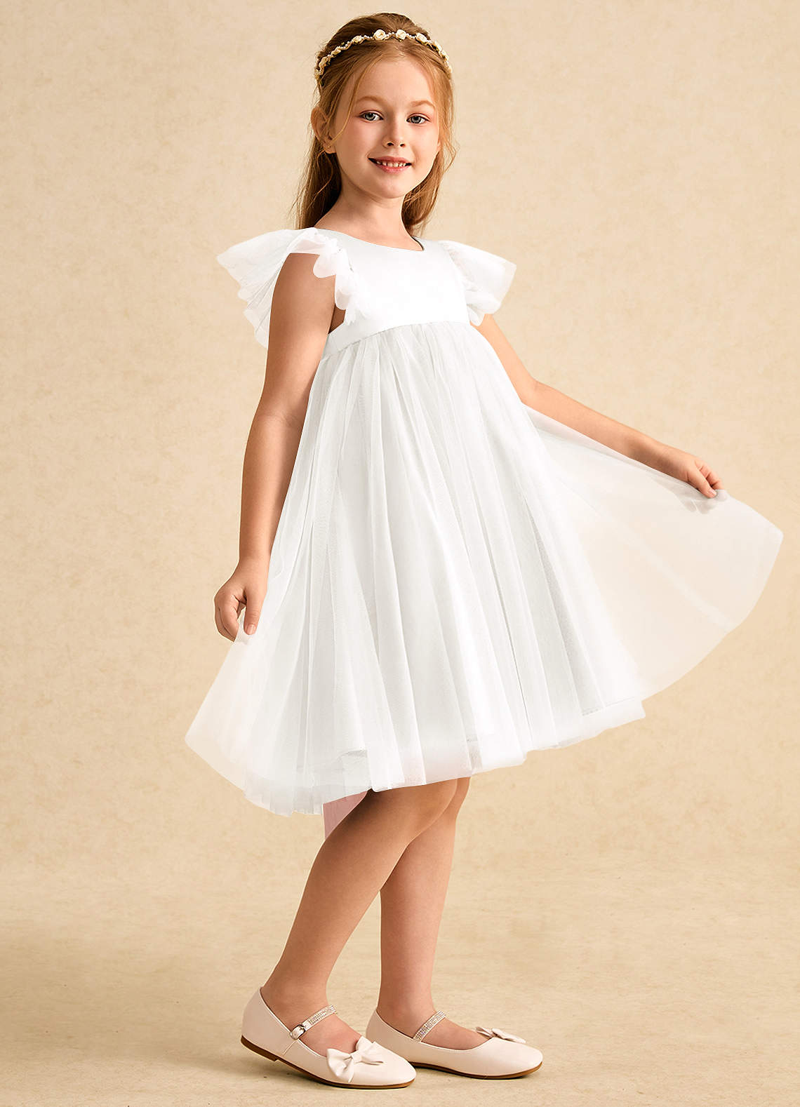 debenhams childrens bridesmaid dresses A-line Wedding Dress Ivanel with Lace Sleeves US 14