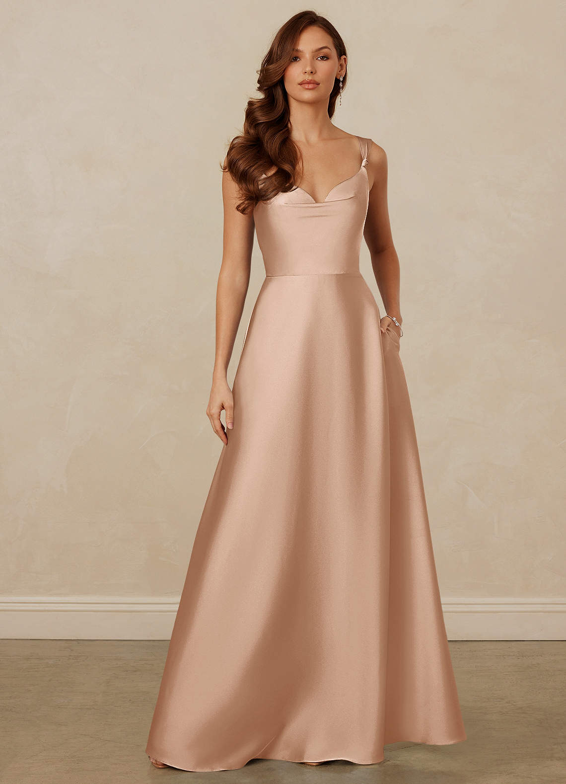 Christian Siriano Bridal for Azazie 1001 Bridesmaid Dresses English Rose A-Line Sweetheart Neckline Stretch Satin Dress image1