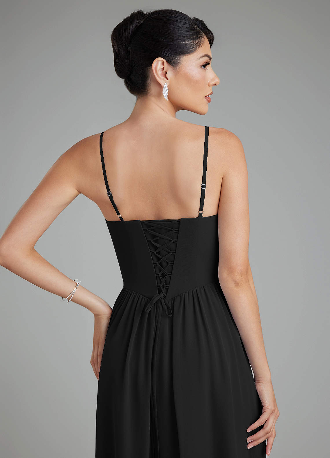 Azazie Alisha Ready to Ship Black Chiffon Bridesmaid Dresses | Azazie