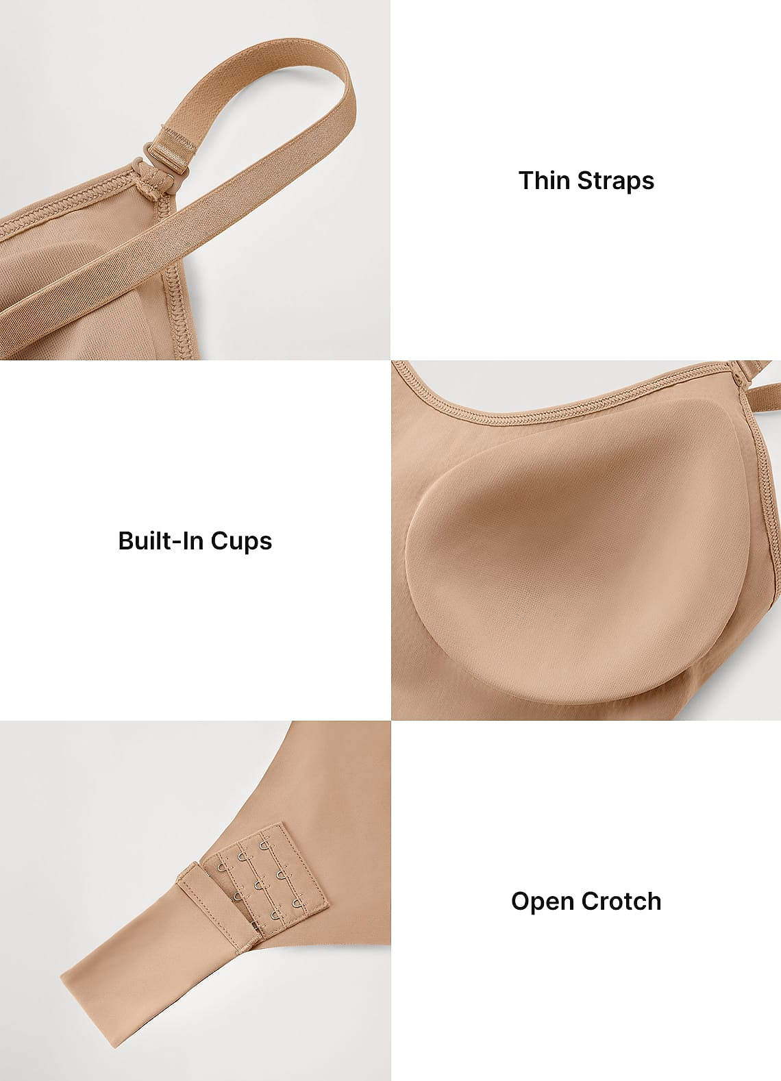 front Dunne bandjes naadloze onzichtbare string bodysuit