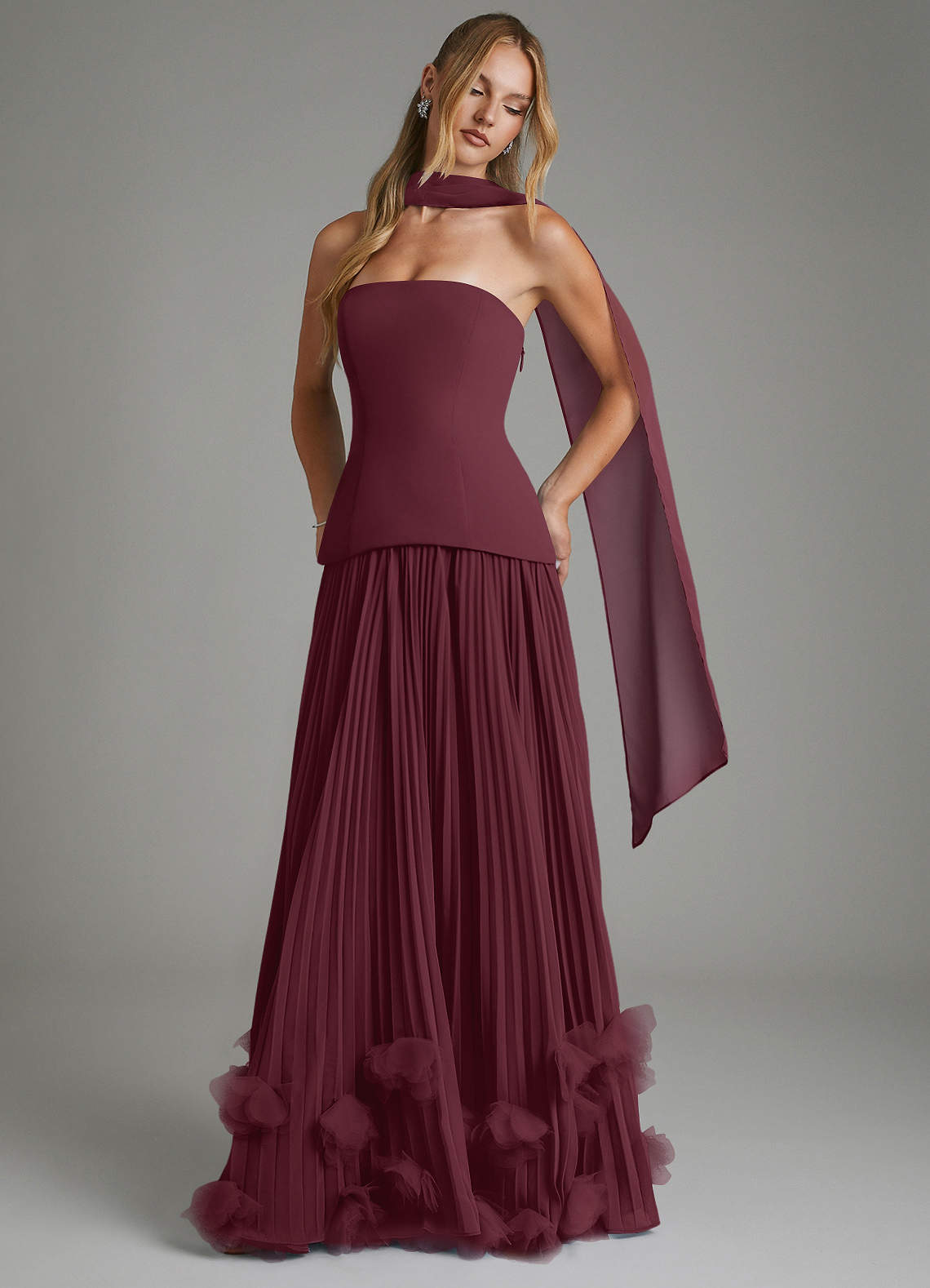 chiffon cabernet bridesmaid dresses Azazie Alex The built