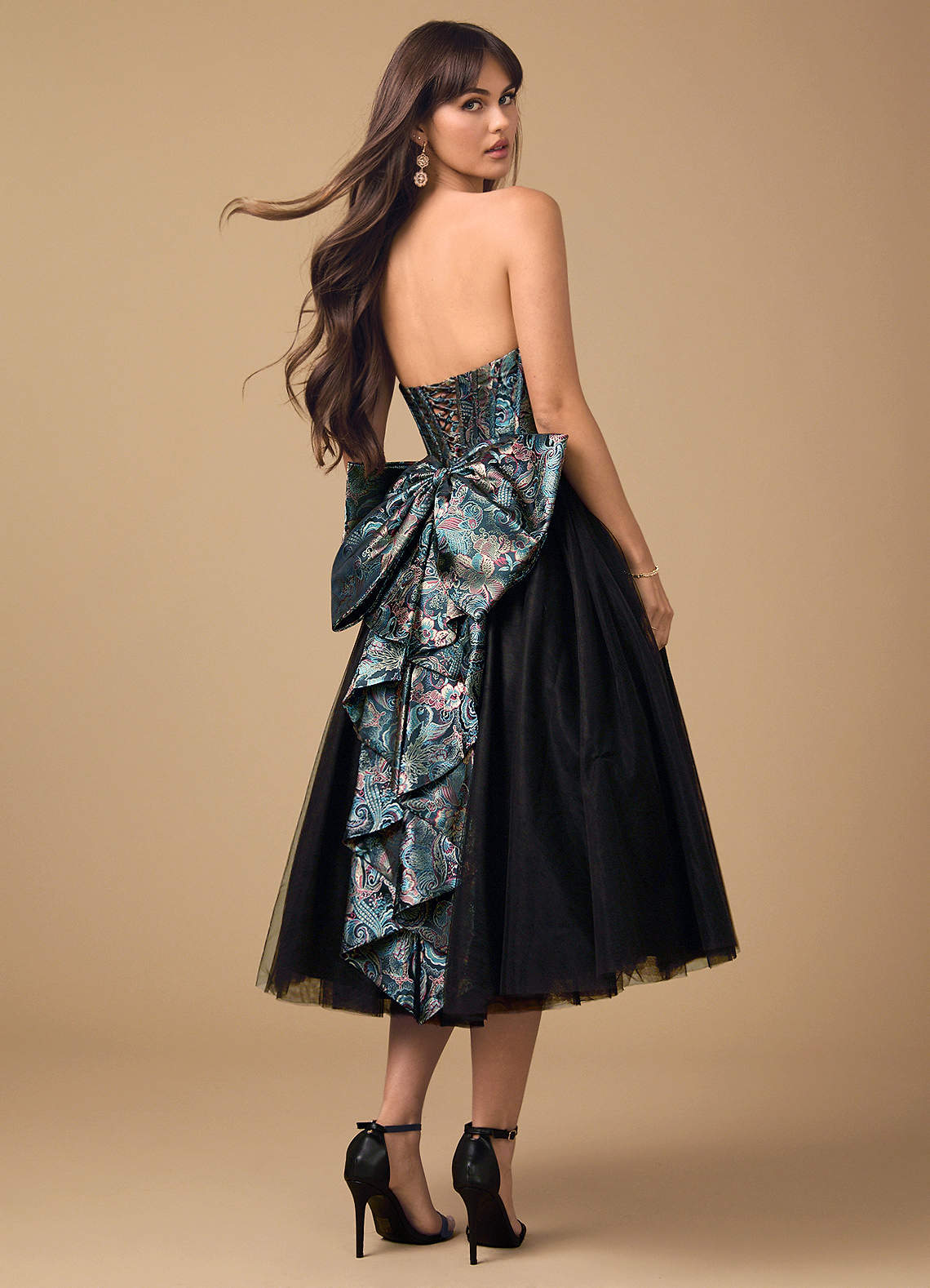 Nadine Twilight Paisley Midi Dress | Azazie DE