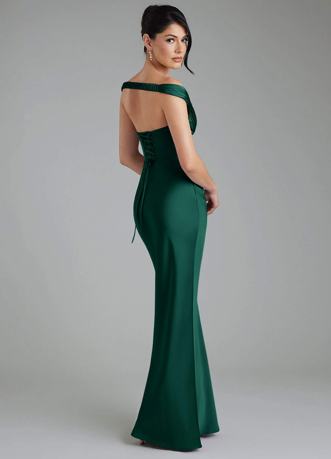 stella bridesmaid dresses Azazie Sheath V-Neck Floor-Length Stretch Satin Bridesmaid Dresses