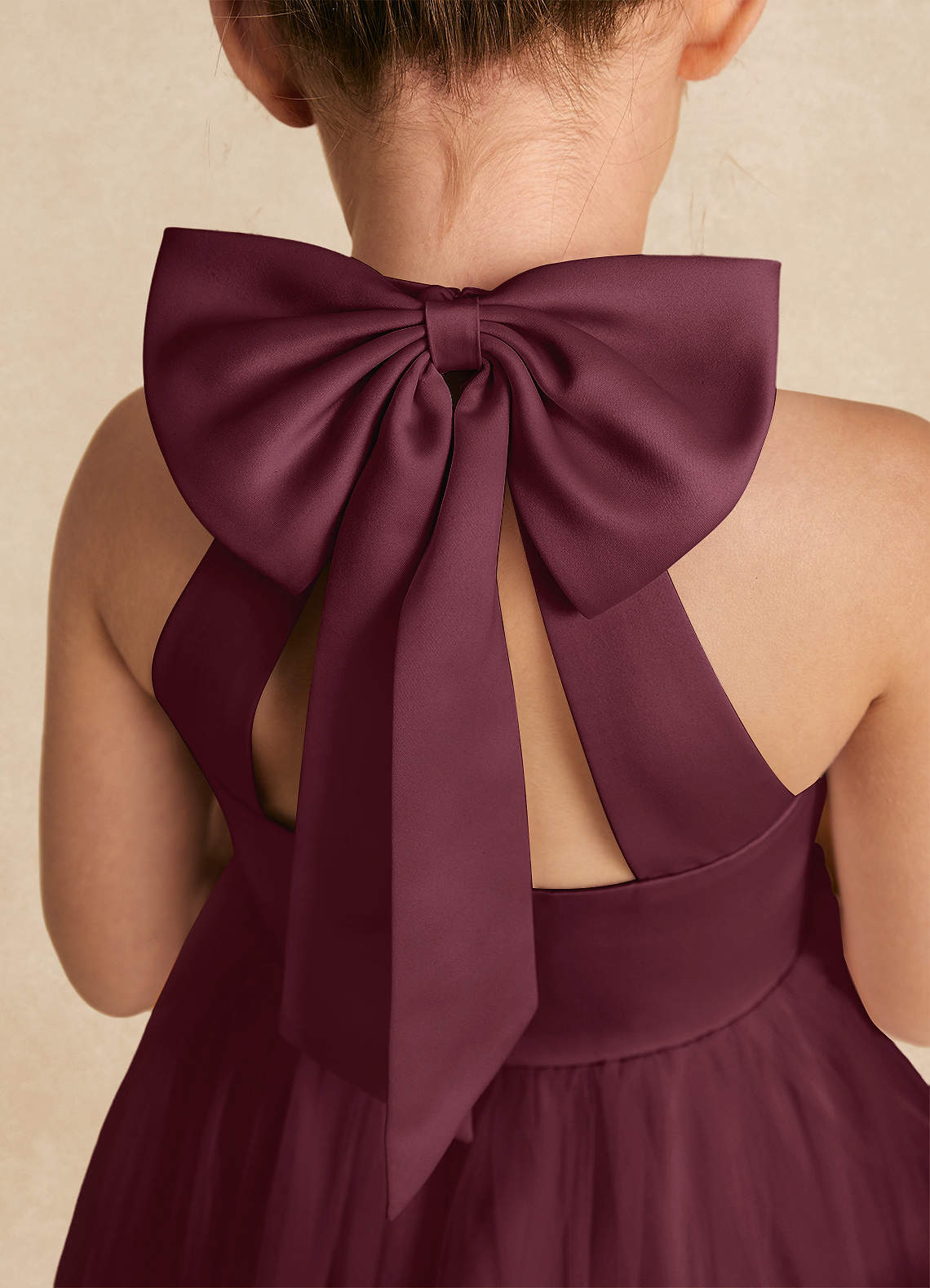 Azazie Bev Flower Girl Dresses Cabernet A-Line Convertible Tulle Dress image4