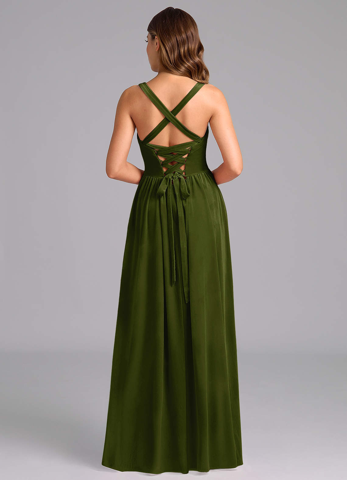 Azazie A-Line Sweetheart Floor-Length Velvet Bridesmaid Dresses - Olive