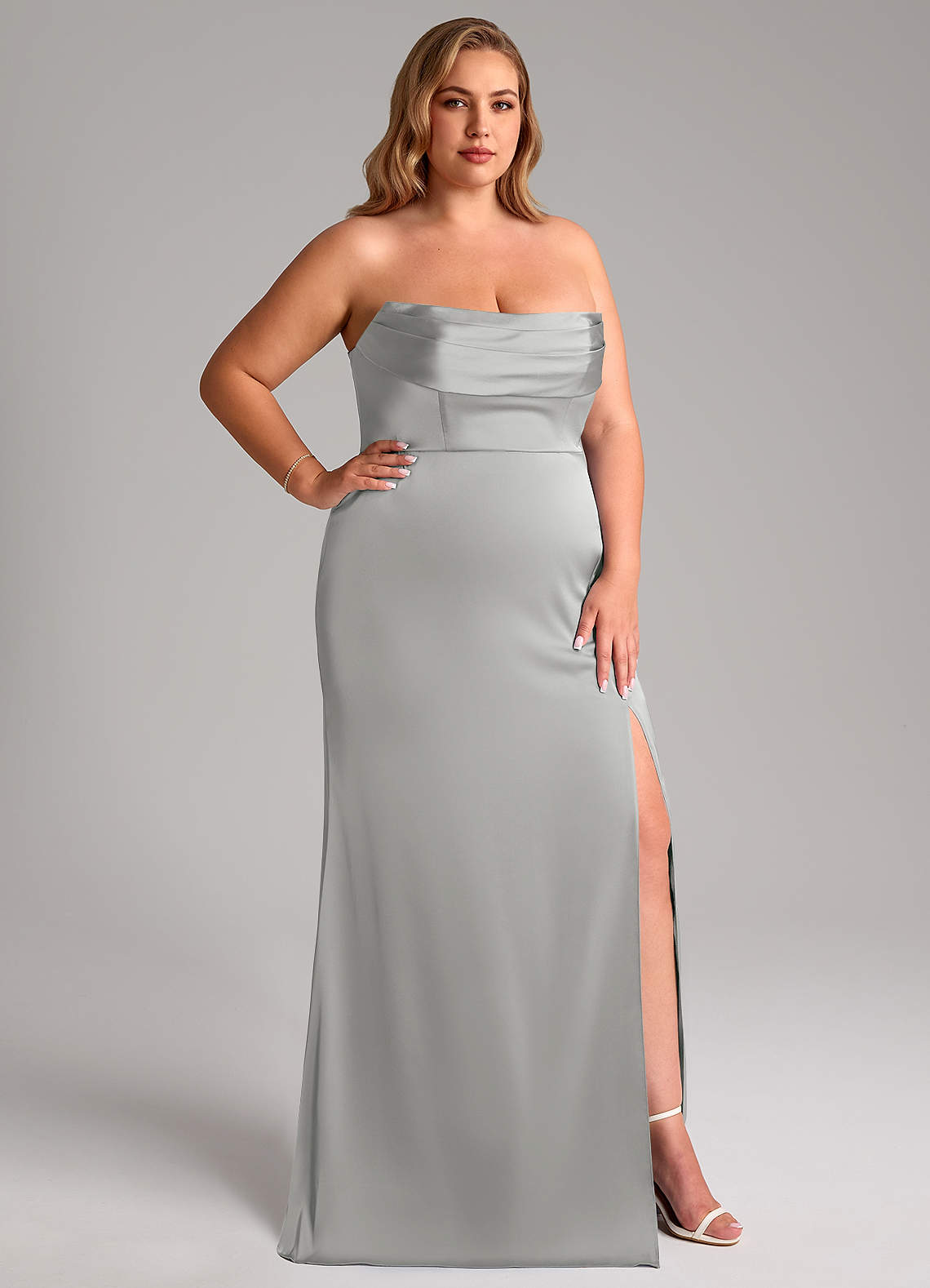 azazie silver bridesmaid dress Azazie Phaedra