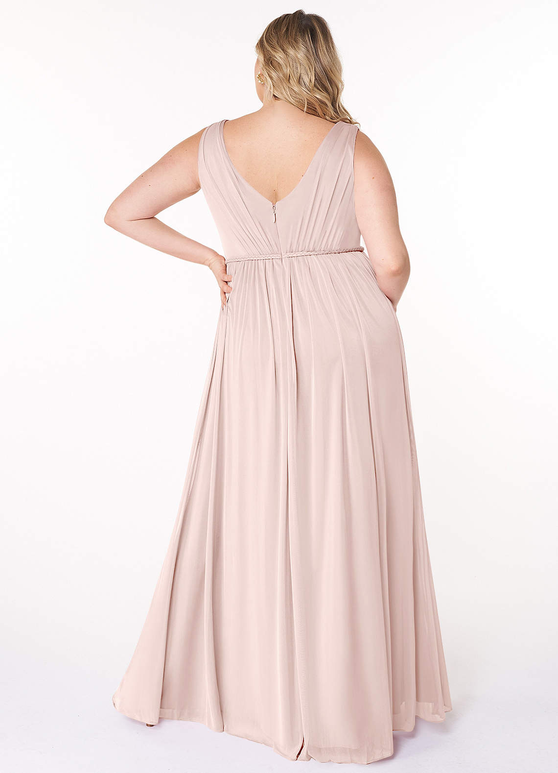 sweetheart tank pleated mesh bridesmaid dress Azazie Tanicia Ready to Ship Blushing Pink Dresses Pleated skirt