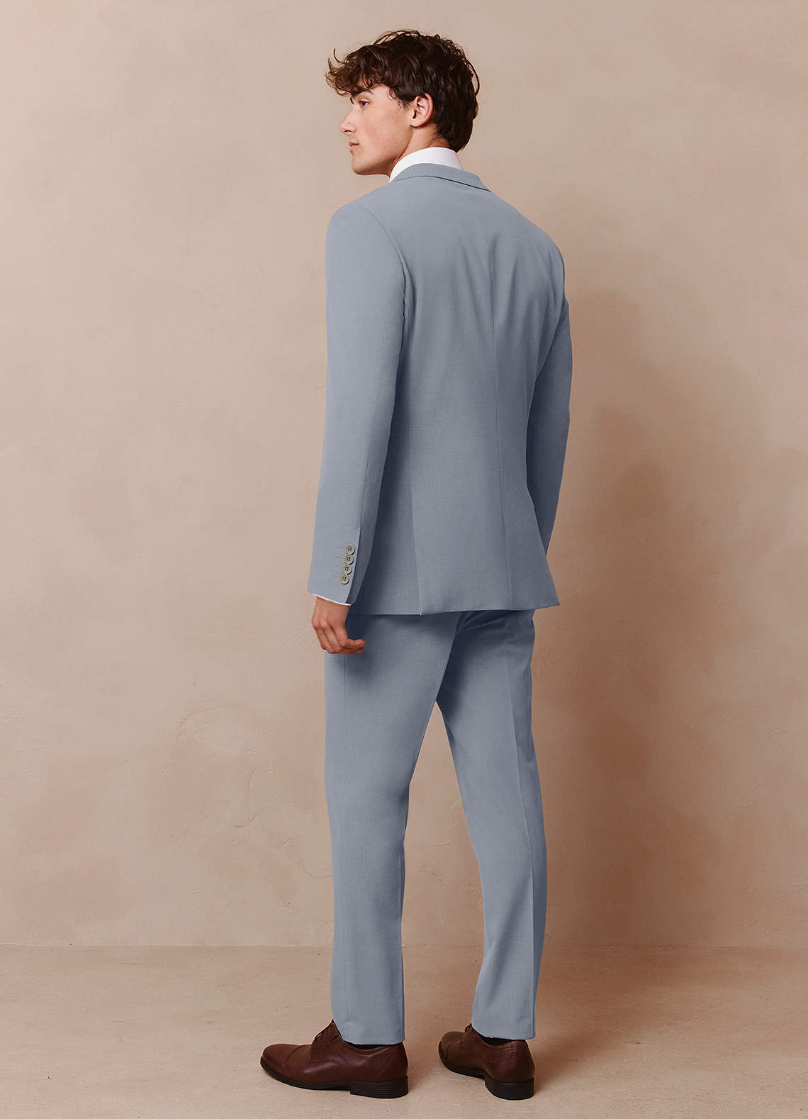 front Savile Light Blue Wool Blend 3-Piece Suit