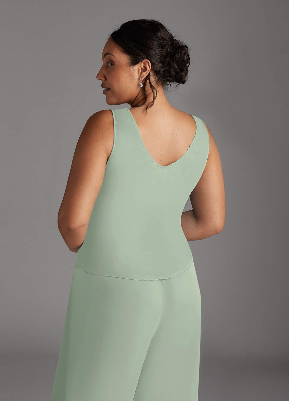 Azazie Frances Mother of the Bride Dresses Dusty Sage Jumpsuit/Pantsuit Scoop Mesh Dress image13